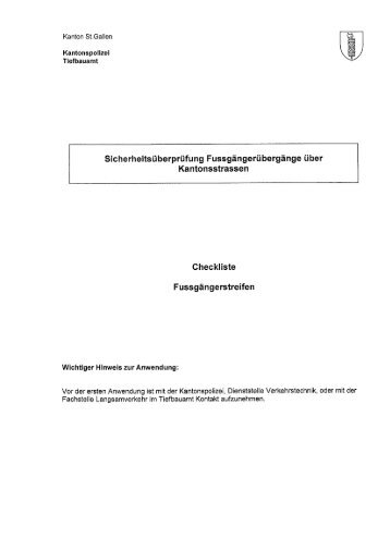 Checkliste Überprüfung Fussgängerstreifen (1965 kb, PDF)