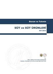 SÜT ve SÜT ÜRÜNLERİ - Tarımsal Ekonomik Araştırma Enstitüsü