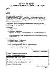 GRADUATION PROJECT EVALUATION FORM