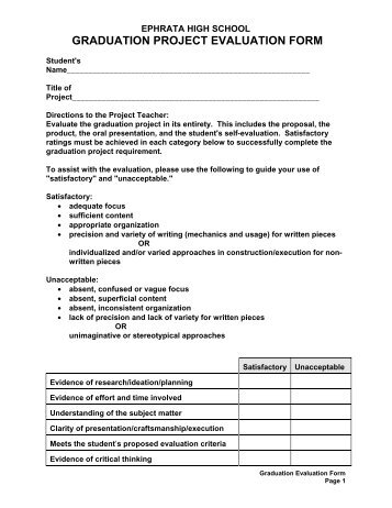 GRADUATION PROJECT EVALUATION FORM