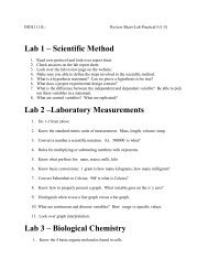 Lab 1 â Scientific Method Lab 2 âLaboratory Measurements Lab 3 ...