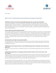 FAQs: Zurich Small Business Solutions/Farmers proposed transaction