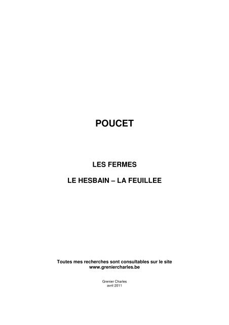 poucet - les fermes - le hesbain et la feuillee - Charles GRENIER