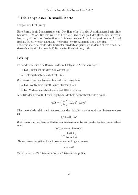 Repetitorium Mathematik â Teil 2 - Treminer.de