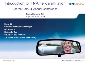 Introduction to ITAAmerica Affiliation - CalACT