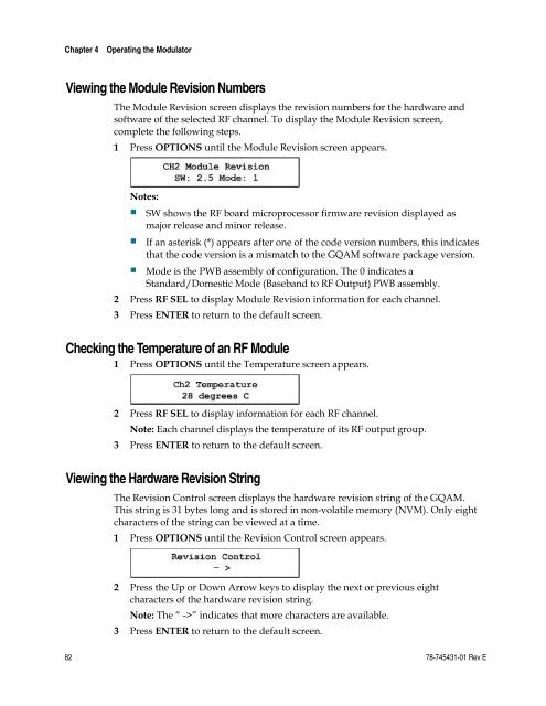 Gigabit QAM Modulator Model D9479 Hardware Installation and ...