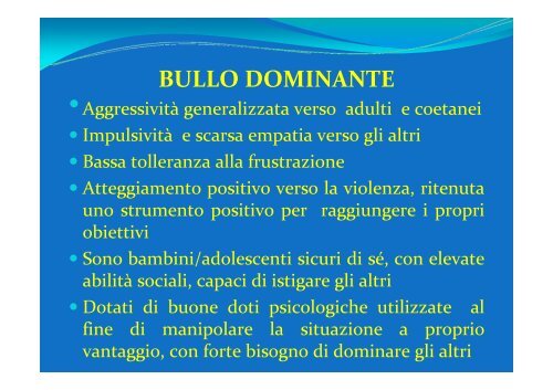 Il Bullismo fenomeno emergente: aspetti ... - USP di Piacenza