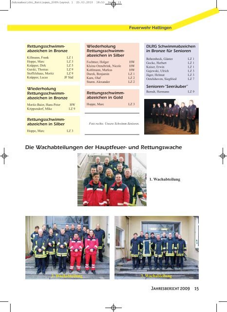 Jahresbericht Hattingen 2009 - Feuerwehr Hattingen