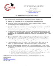CLAIM FOR DAMAGES FORM - City of Cheney