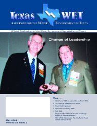 Change of Leadership - Water Environment Association of Texas