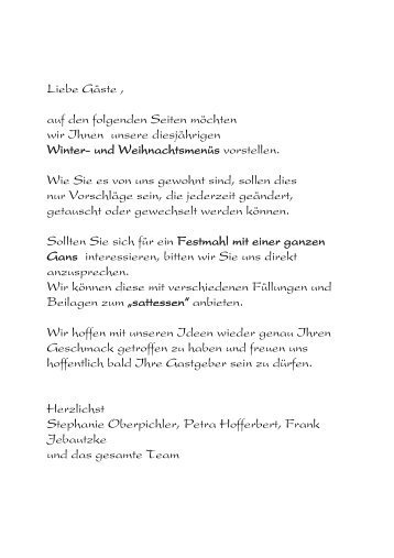 Unser Weihnachts-Menus als PDF zum download - Hotel Waldesruh ...