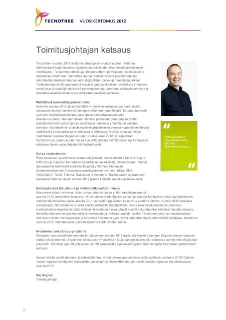 Tecnotree Oyj VUOSIKERTOMUS 2012 - Annual Report 2012