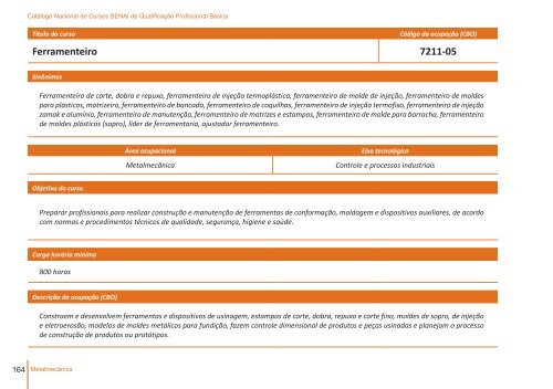 CatÃ¡logo Nacional de Cursos SENAI de QualificaÃ§Ã£o ... - CNI