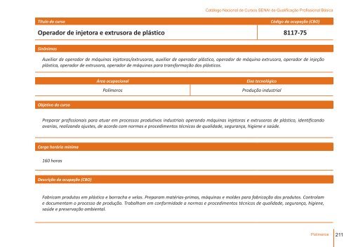 CatÃ¡logo Nacional de Cursos SENAI de QualificaÃ§Ã£o ... - CNI