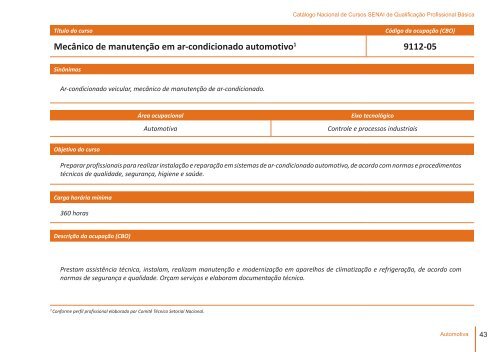 CatÃ¡logo Nacional de Cursos SENAI de QualificaÃ§Ã£o ... - CNI