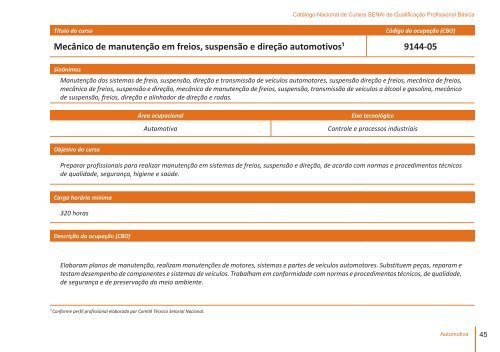 CatÃ¡logo Nacional de Cursos SENAI de QualificaÃ§Ã£o ... - CNI