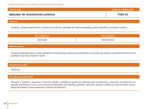 CatÃ¡logo Nacional de Cursos SENAI de QualificaÃ§Ã£o ... - CNI