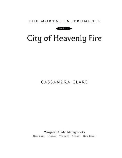 city of heavenly fire - cassandra clare