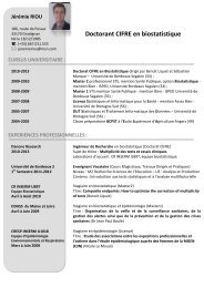 Doctorant CIFRE en biostatistique - Isped - UniversitÃ© Bordeaux ...
