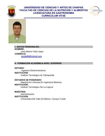 Ing. José Vidal - Universidad de Ciencias y Artes de Chiapas