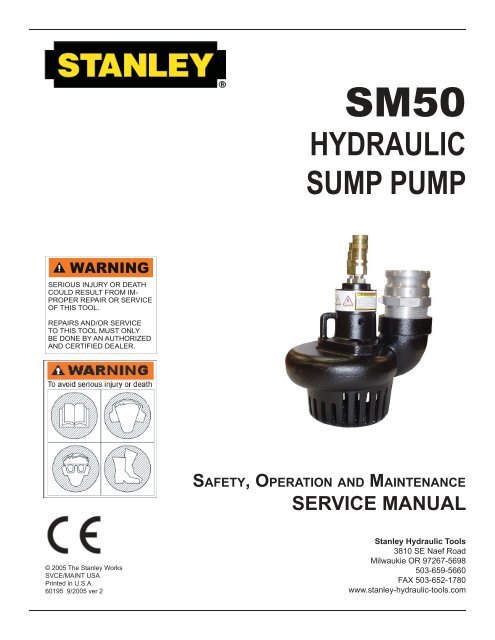SM50 Sump Pump Operators Manual - Submarine Manufacturing ...