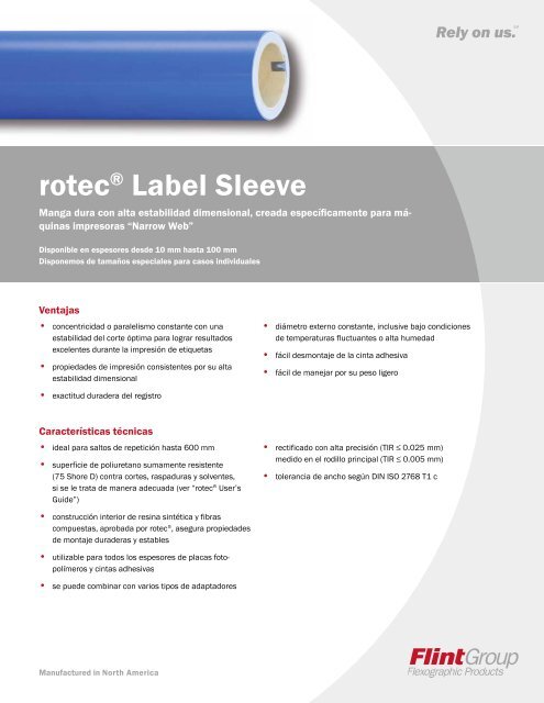 rotec® Label Sleeve - Flint Group