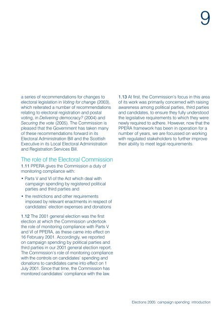 Election 2005: campaign spending - Electoral Commission