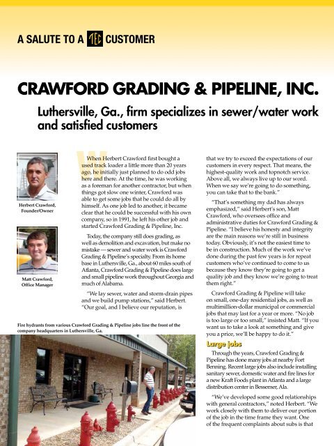 CRAWFORD GRADING & PIPELINE, INC. - TEC Tractor Times