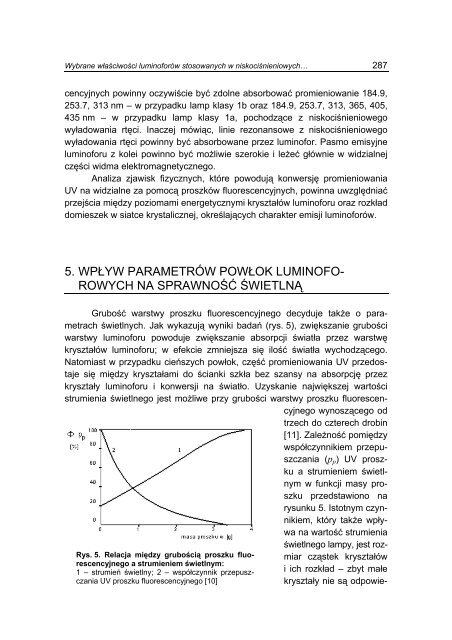 WYBRANE WÅAÅCIWOÅCI LUMINOFORÃW STOSOWANYCH W ...