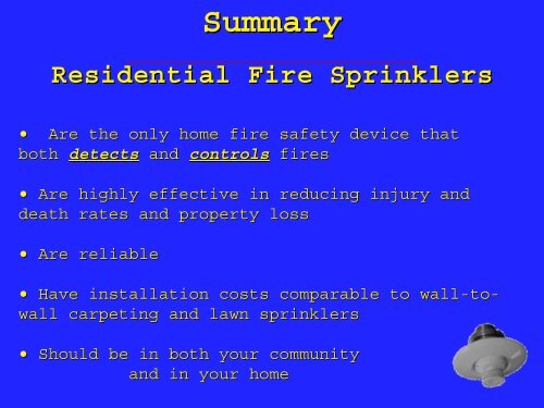 Residential Fire Sprinklers - American Burn Association