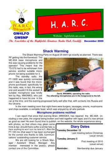 December - Highfields Amateur Radio Club