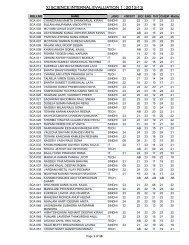 XI SCIENCE INTERNAL EVALUATION 1 : 2012-13