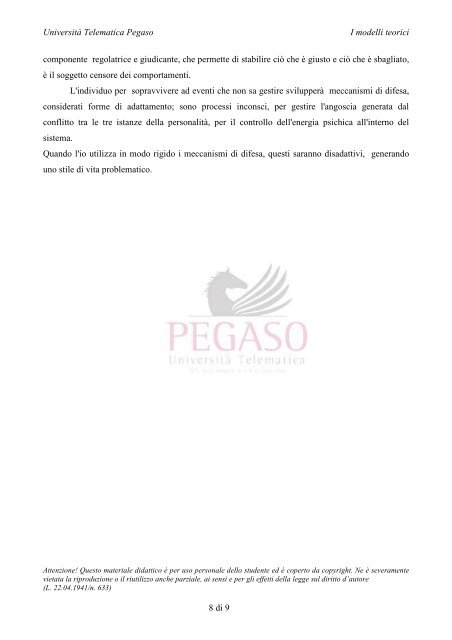 PSICOLOGIA GENERALE - UniversitÃ  Telematica Pegaso