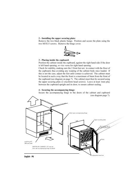 transtherm studio installation instructions - Vintec and Transtherm