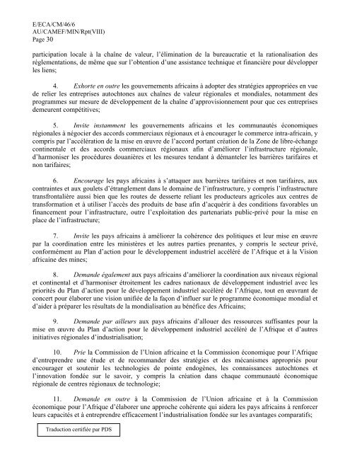 Rapport de la sixiÃ¨me rÃ©union conjointe - United Nations Economic ...