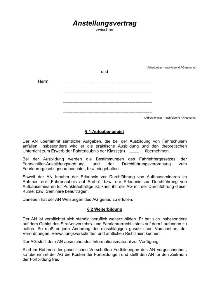 Anstellungsvertrages Magazine