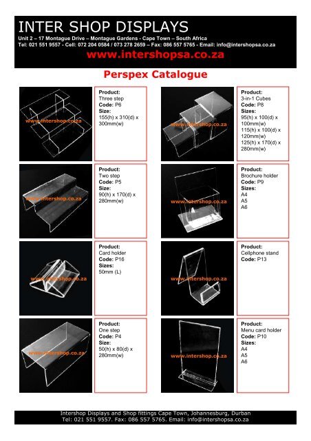 Perspex Display Brochure - intershop displays