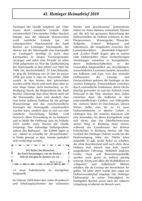 41. Hettinger Heimatbrief 2010 - Protendics