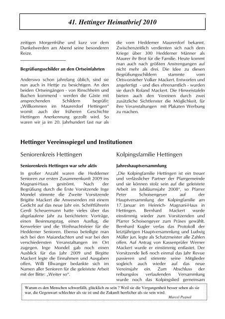 41. Hettinger Heimatbrief 2010 - Protendics