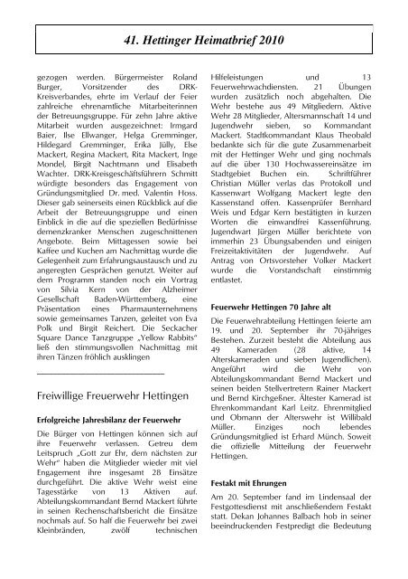 41. Hettinger Heimatbrief 2010 - Protendics