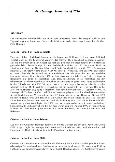 41. Hettinger Heimatbrief 2010 - Protendics