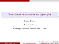 Chern-Simons vector models and higher spins - Ginzburg ...