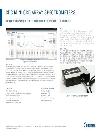 CDS-600-610 Spectrometers - Labsphere