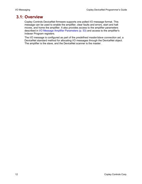 DeviceNet Programmers Guide - Copley Controls