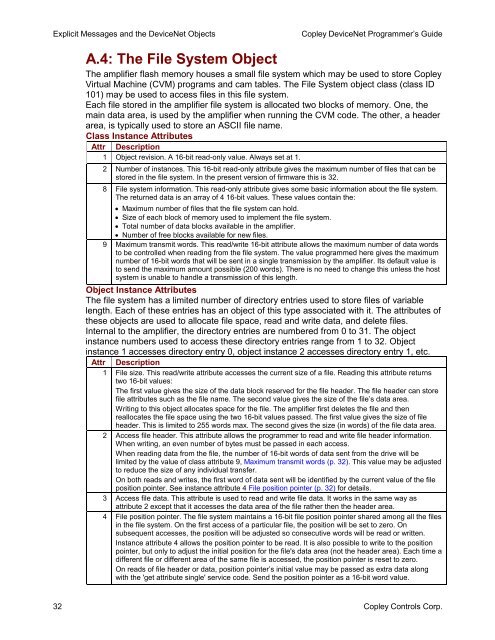 DeviceNet Programmers Guide - Copley Controls