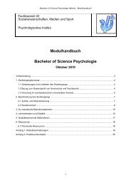 Modulhandbuch Bachelor of Science Psychologie - im ...