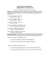 Cycle 2 KentuckyYouth Bible Drill Sample Drill No. 1âFor practice ...