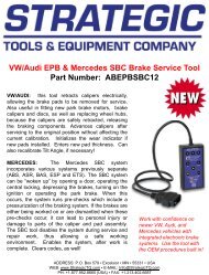 VW/Audi EPB & Mercedes SBC Brake Service Tool ... - Strategic Tools