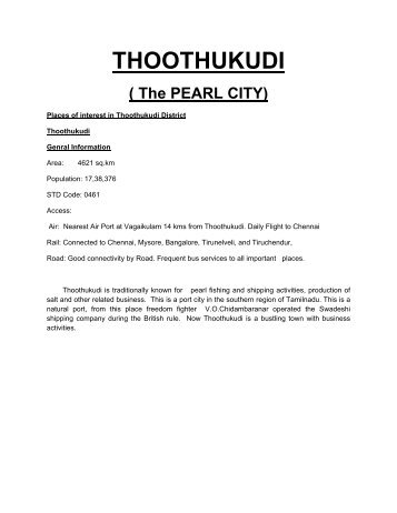 THOOTHUKUDI - VO Chidambaranar Port Trust