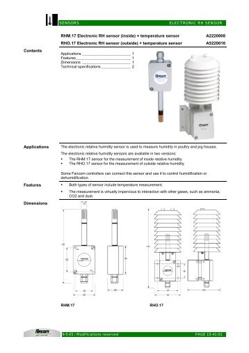 RHM.17 Electronic RH sensor (inside) + ... - Farmi Tilatech Oy